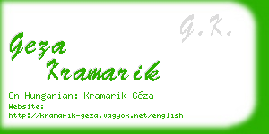 geza kramarik business card